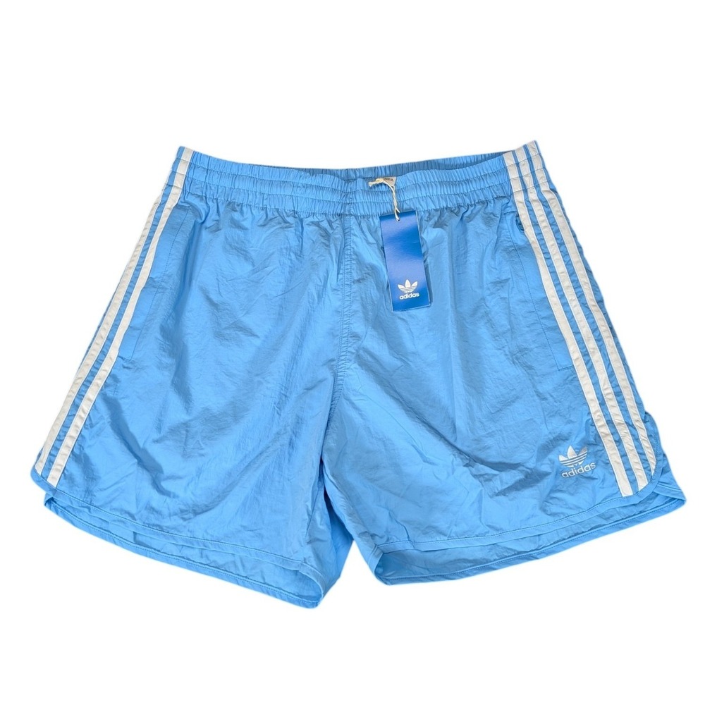 Adidas Mens Light Blue 3-Stripe Swim Shorts Trunks Large NWT